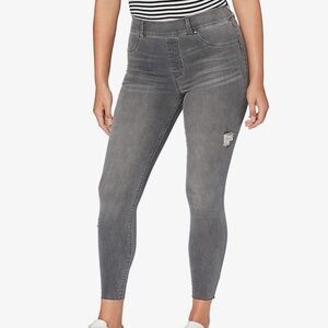 SPANX Women's Distressed Denim Skinny Pants (Grey, Small)